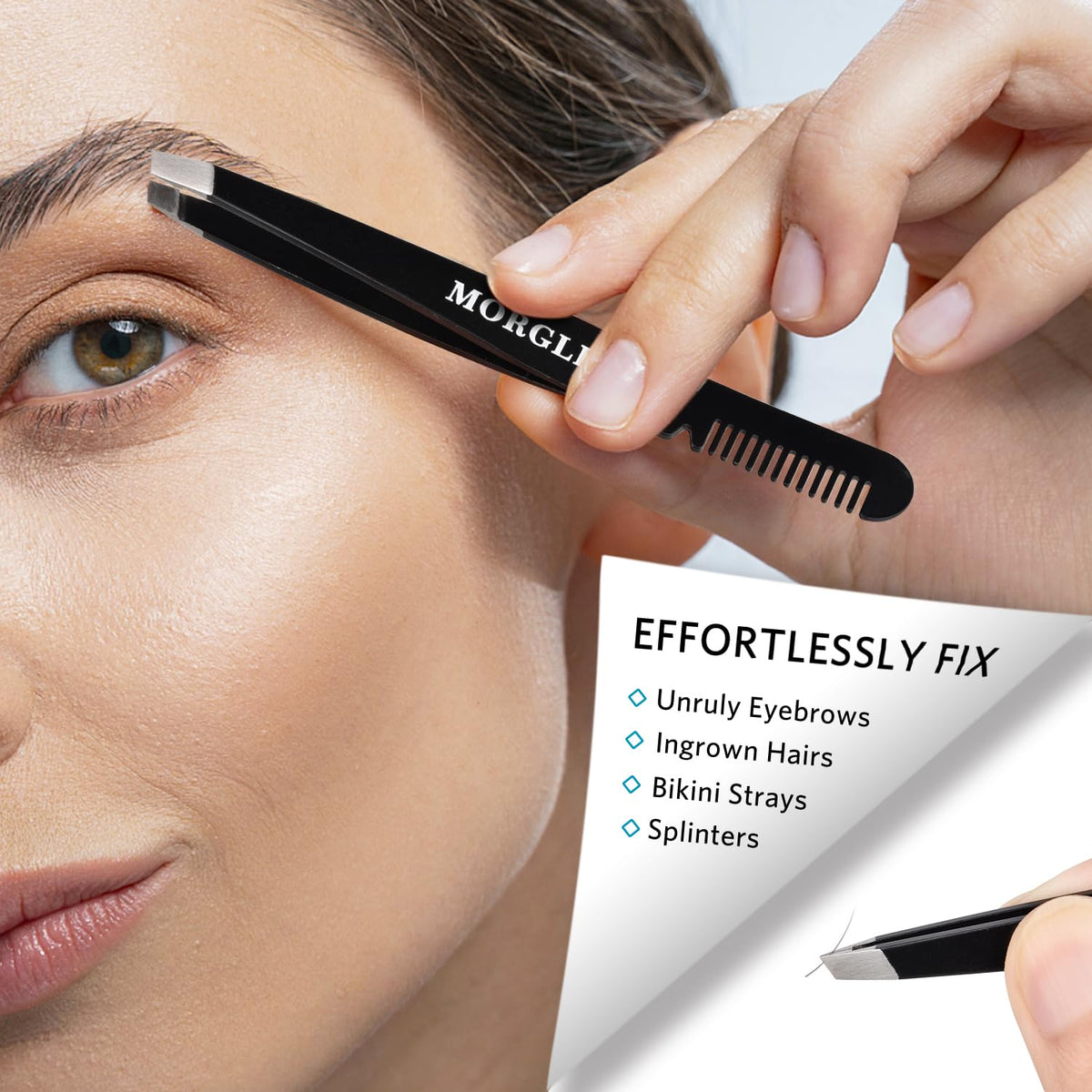 MORGLES nail clipper with dual-sided nail buffer