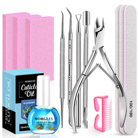 MORGLES Nail Files and Buffers Set with blueberry cuticle oil
