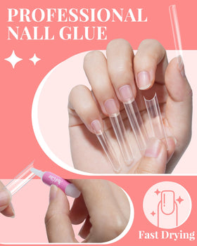 MORGLES nail tips displayed with manicure tools