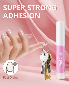 MORGLES nail tips kit showing various sizes of clear almond tips