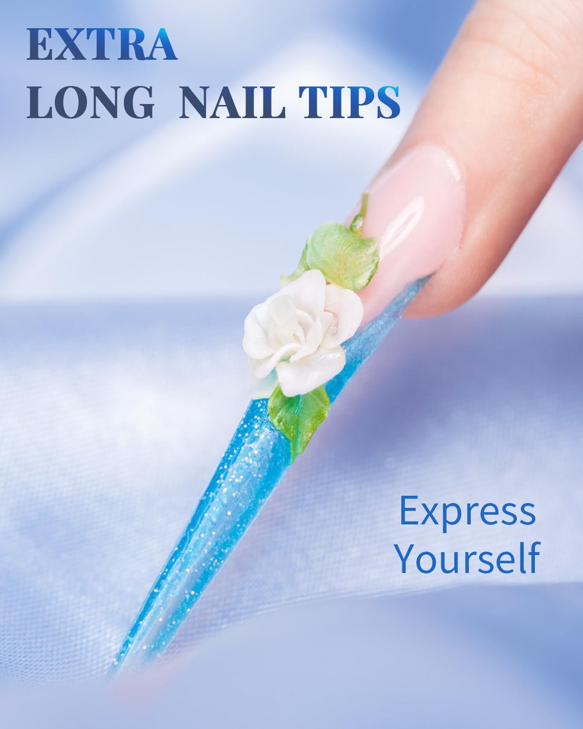MORGLES nail tips set with glue and files displayed