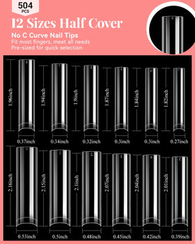 MORGLES nail tips showing various sizes and shapes