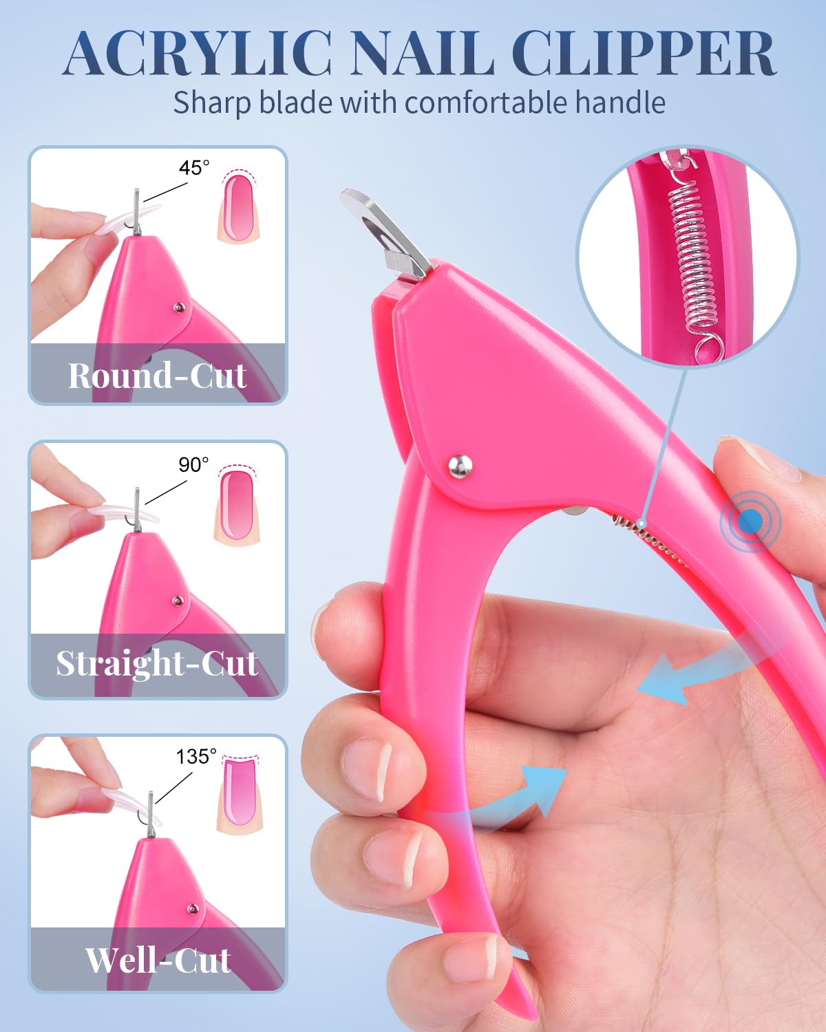 MORGLES nail tips with clear glossy finish