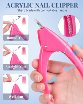 MORGLES nail tips with clear glossy finish