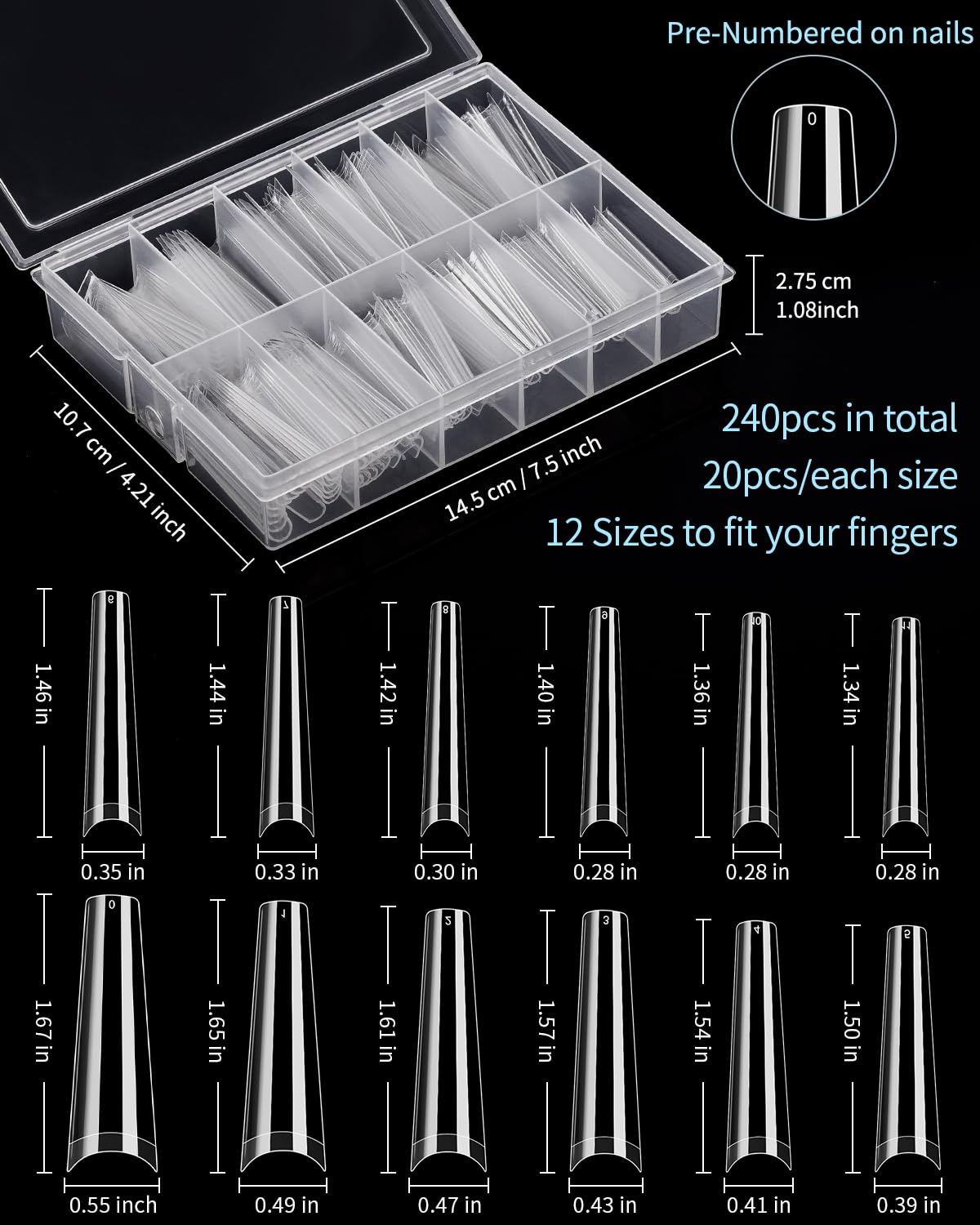 MORGLES nail tips with included tools and accessories
