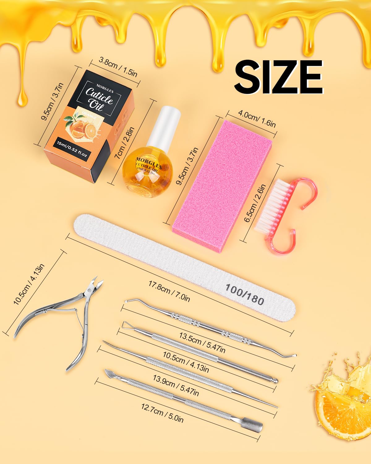 MORGLES tools arranged for a manicure setup