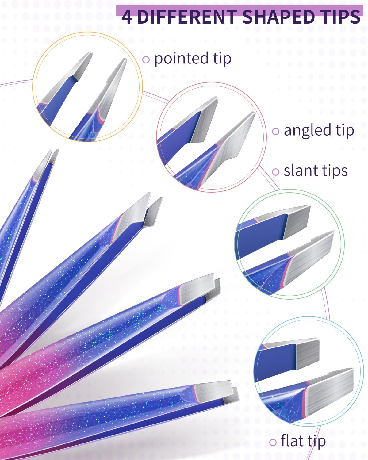 MORGLES tweezers set displayed in travel bag