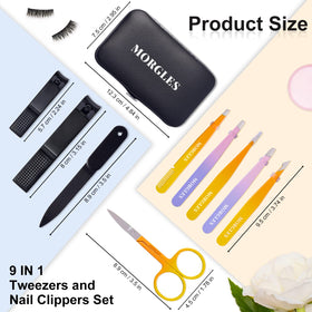 MORGLES Tweezers Set displayed with grooming items