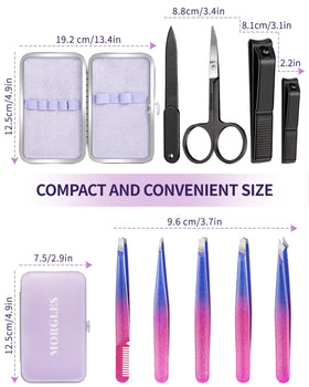 MORGLES tweezers set on bathroom counter
