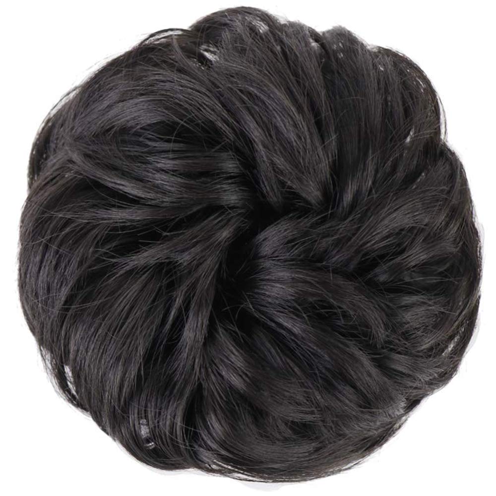 MORICA Messy Bun Hair Piece 2PCS Natural Black packaging