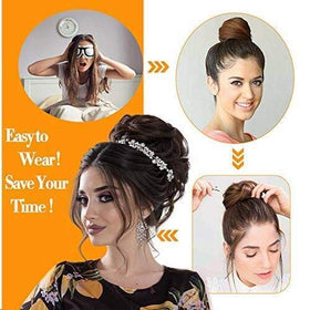 MORICA Messy Bun Hair Piece 2PCS Natural Black styled on a mannequin