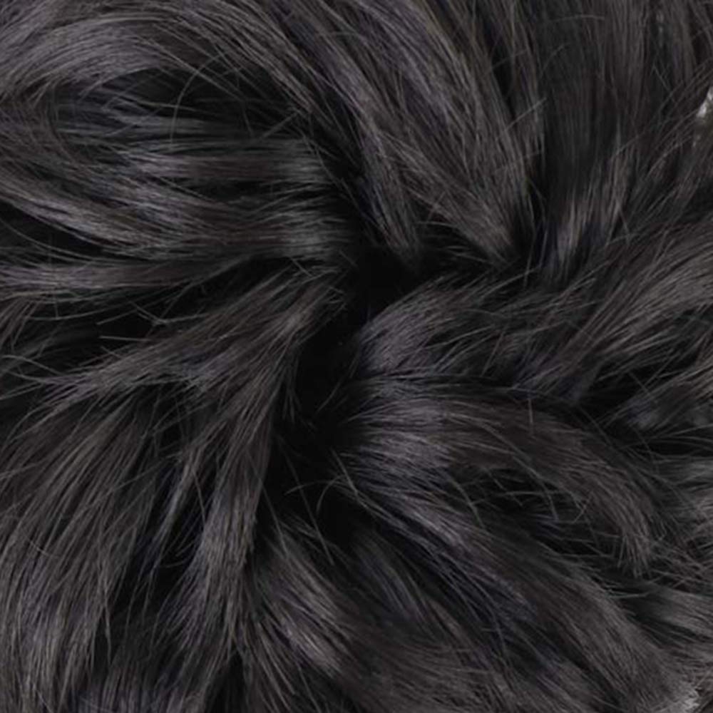 MORICA Messy Bun Hair Piece 2PCS Natural Black texture close-up