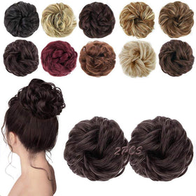 MORICA Messy Bun Hair Piece dark brown front view