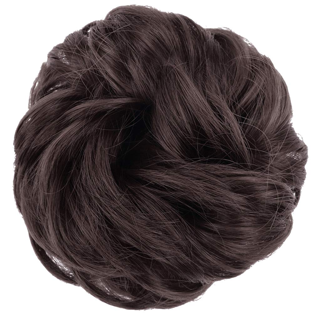 MORICA Messy Bun Hair Piece dark brown side view