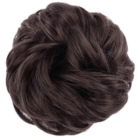 MORICA Messy Bun Hair Piece dark brown side view