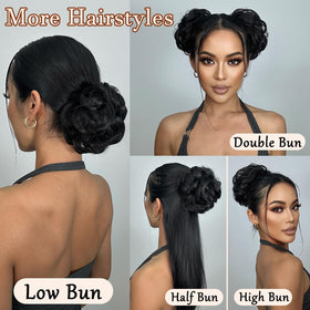 MORICA Messy Bun Hair Piece displayed on a mannequin