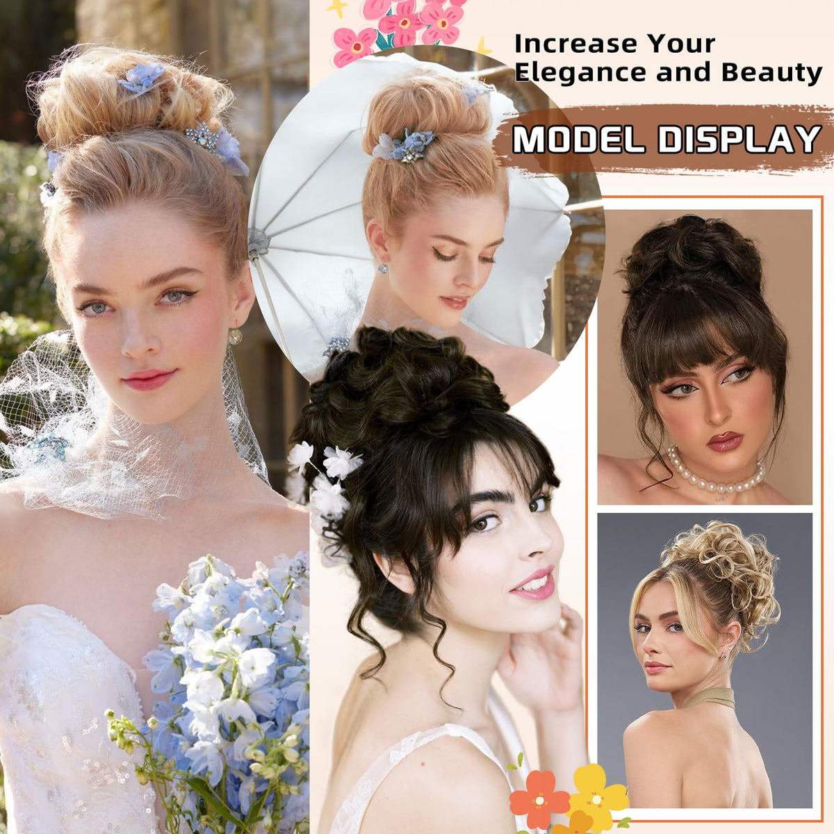 MORICA Messy Bun Hair Piece in use at a party