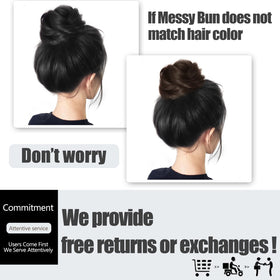MORICA Messy Bun Hair Piece Jet Black on a mannequin
