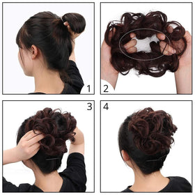MORICA Messy Bun Hair Piece on a model