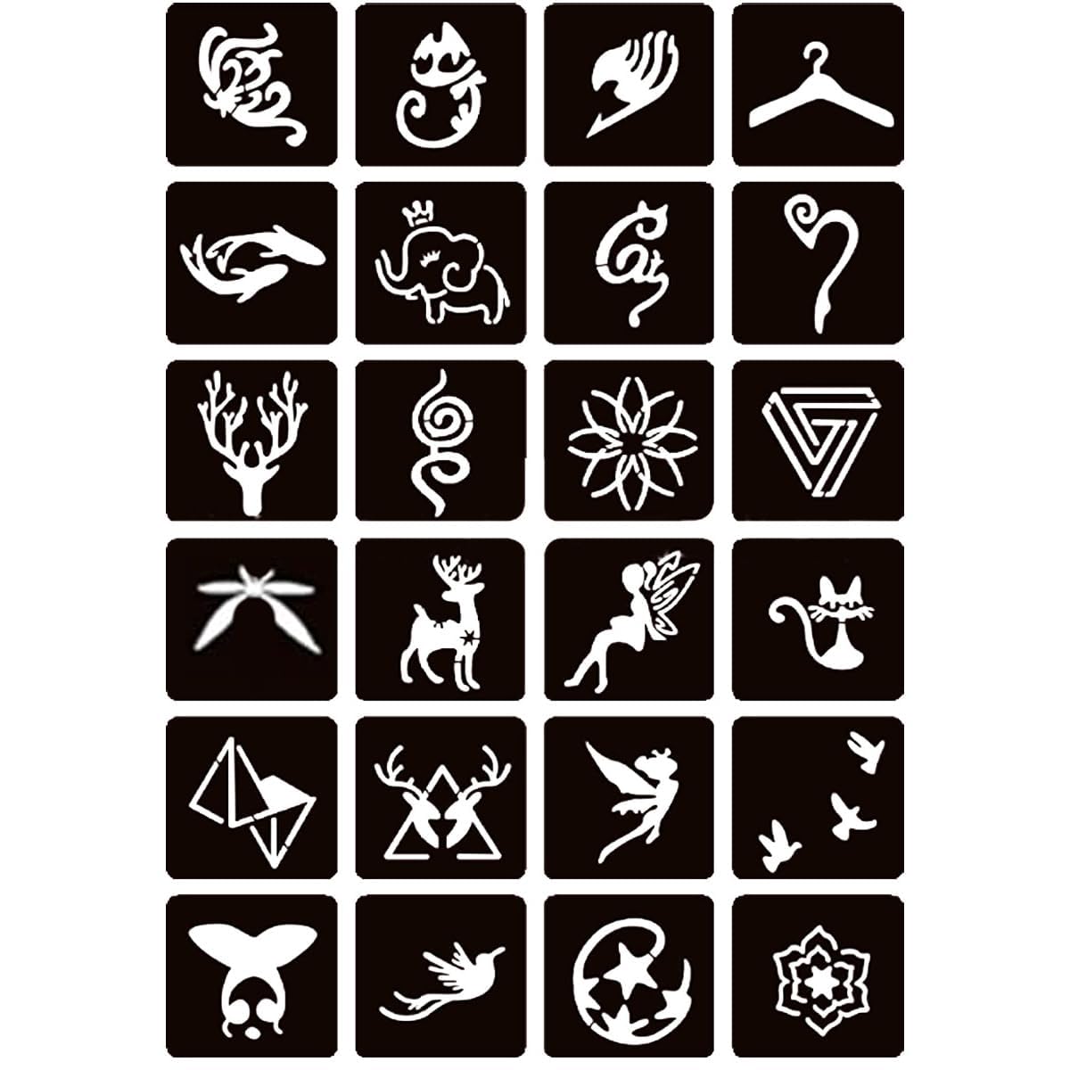 Moricher temporary tattoo stencils laid out on a table