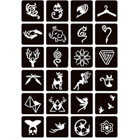Moricher temporary tattoo stencils laid out on a table