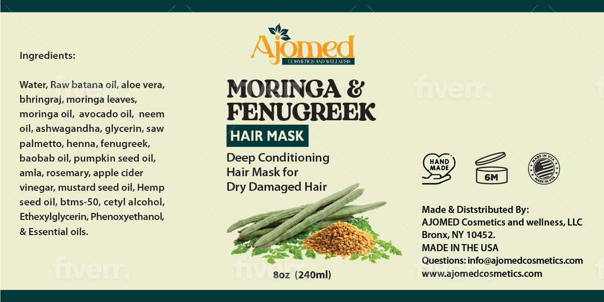 Moringa & Fenugreek Hair Mask with natural ingredients