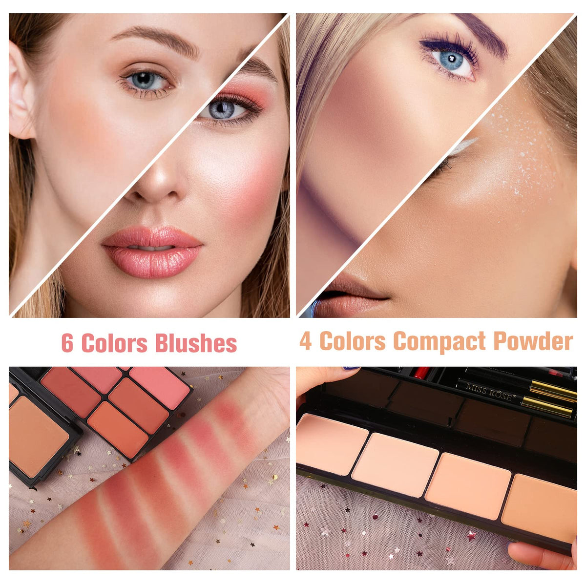 MORNECA makeup kit including 3 lipsticks and 2 glitters