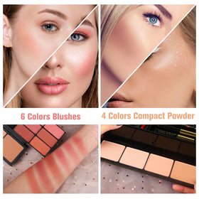 MORNECA makeup kit including 3 lipsticks and 2 glitters