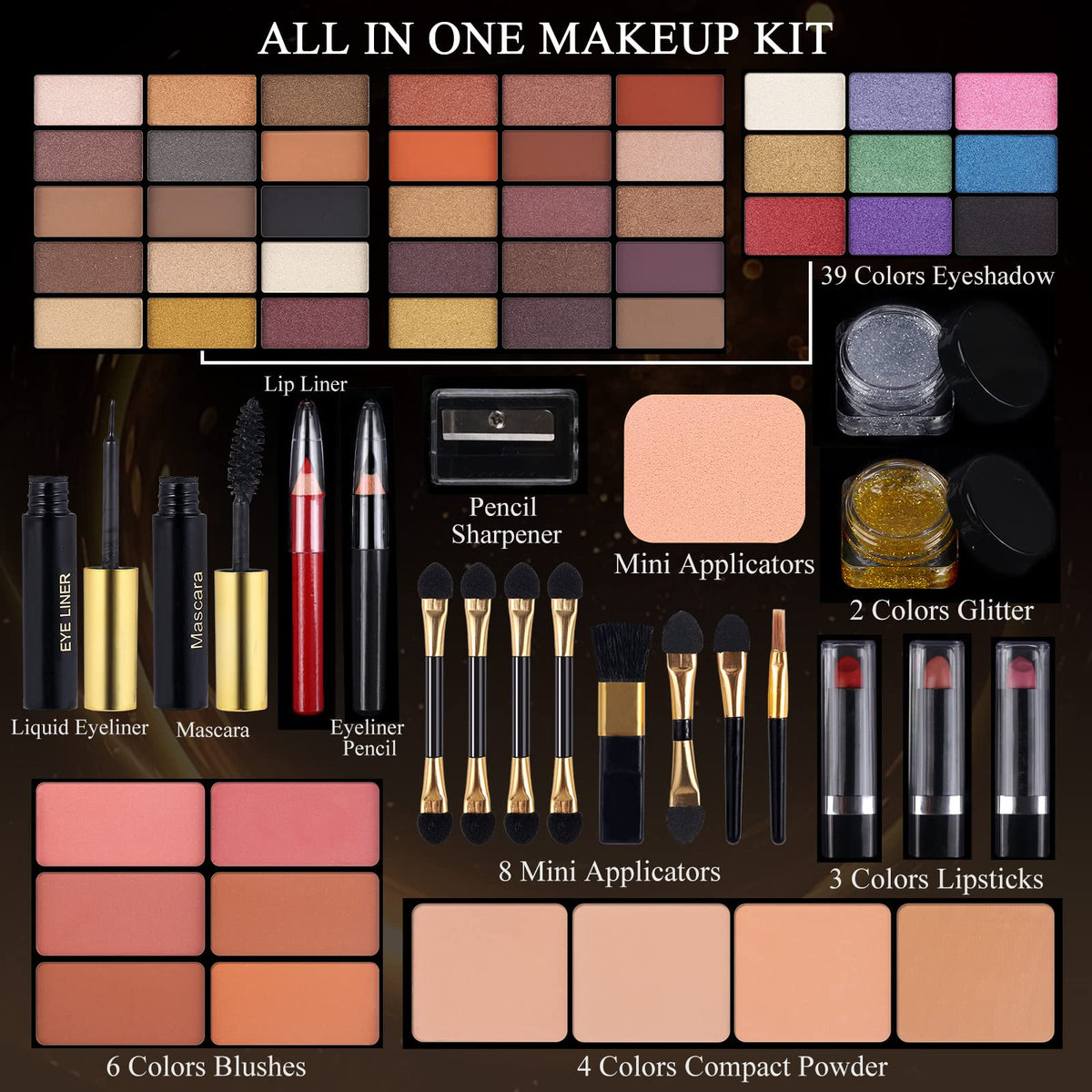 MORNECA makeup kit showing 39 matte shimmer eyeshadows
