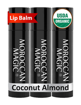 Moroccan Magic Coconut Almond Lip Balm 3 Pack front view