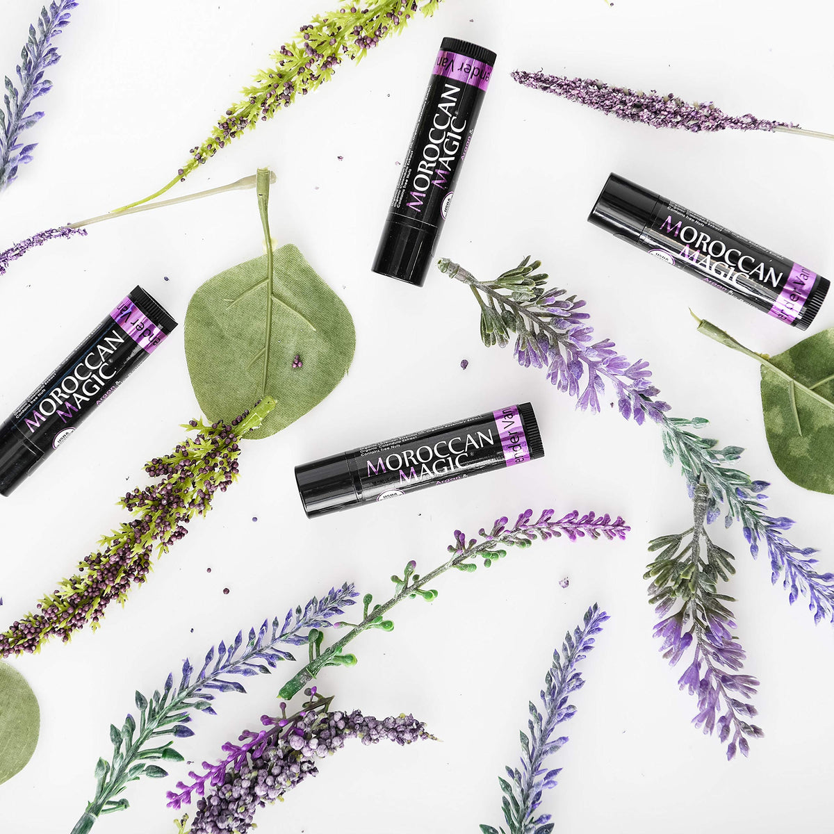 Moroccan Magic Lavender Vanilla Lip Balm lifestyle scene