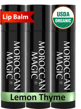 Moroccan Magic Lemon Thyme Lip Balm 3 Pack front view