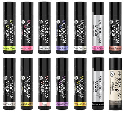 Moroccan Magic Organic Lip Balm Variety Pack with 14 flavours
