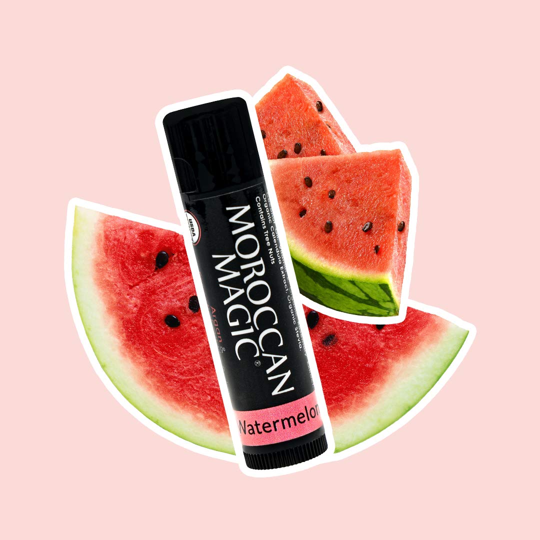 Moroccan Magic Watermelon Lip Balm showing smooth texture