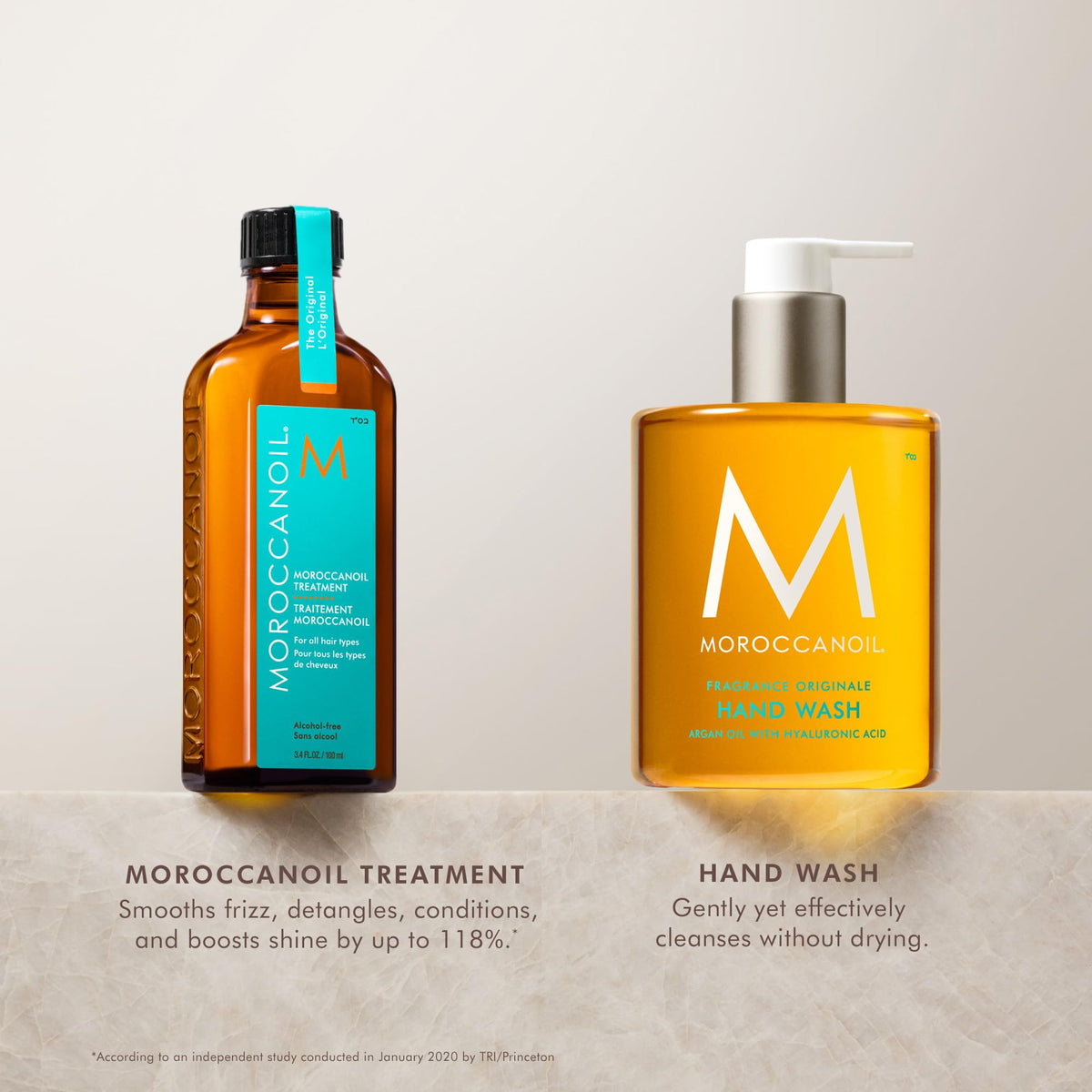 Moroccanoil and Hand Wash side by side