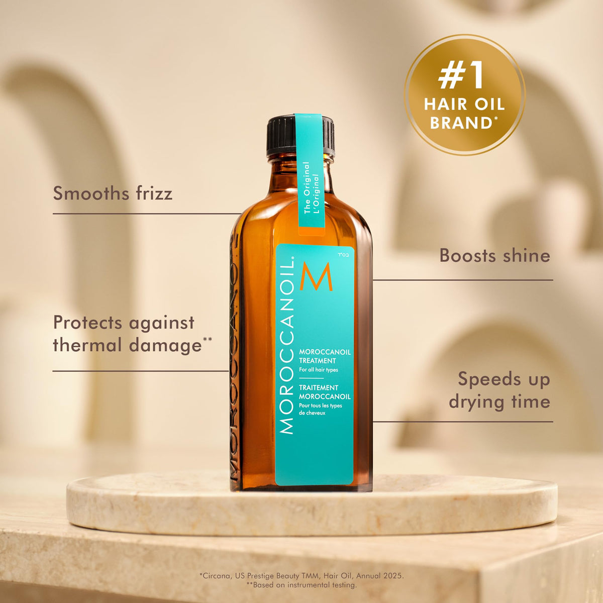 Moroccanoil application on hair