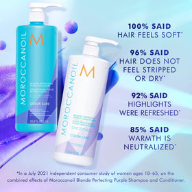 Moroccanoil Blonde Perfecting Purple Shampoo side view