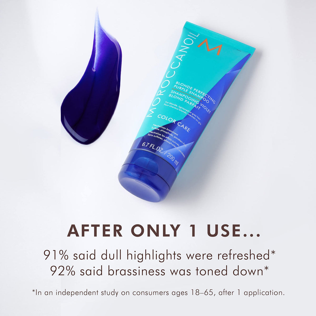 Moroccanoil Blonde Perfecting Purple Shampoo texture close-up