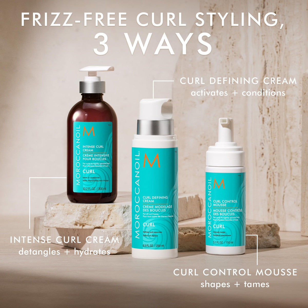 Moroccanoil Curl Defining Cream 8.5 Fl. Oz. application on curly hair