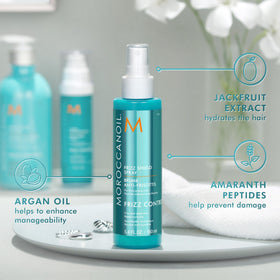 Moroccanoil Frizz Shield bottle with spray nozzle