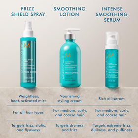 Moroccanoil Frizz Shield in a bathroom setting