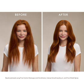Moroccanoil Frizz Shield Styling Spray on a vanity