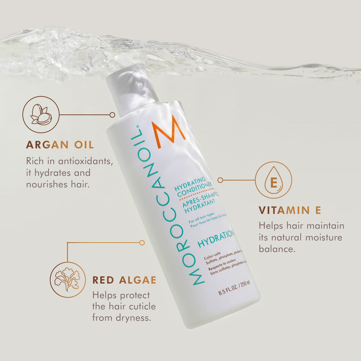 Moroccanoil Hydrating Conditioner bottle with argan oil and red algae