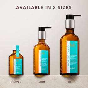Moroccanoil Light 25ml bottle with hairbrush