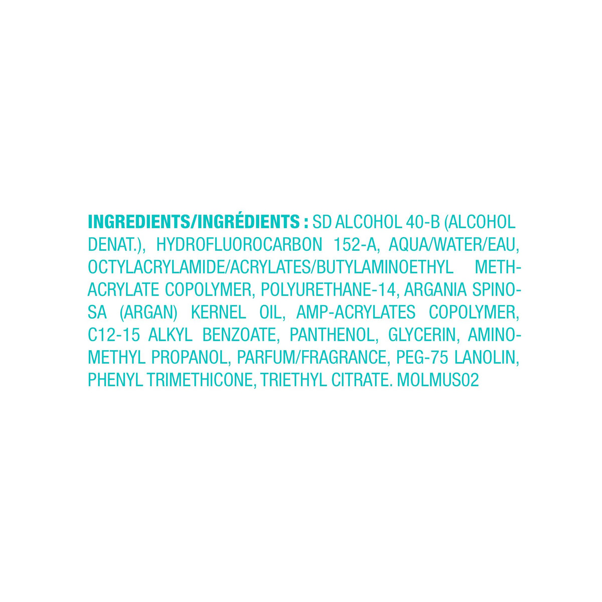 Moroccanoil Luminous Hairspray Medium packaging details