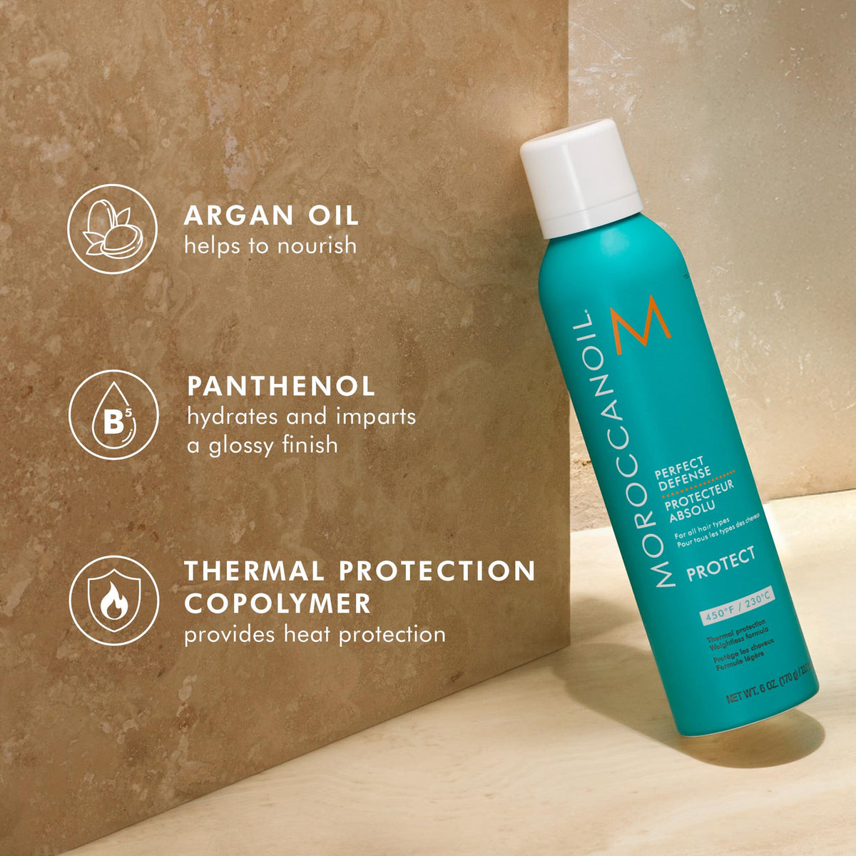 Moroccanoil Perfect Defense Heat Protectant spray nozzle