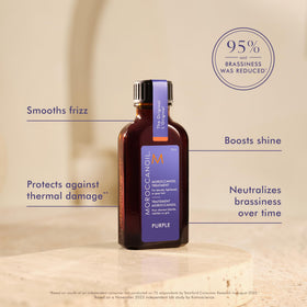 Moroccanoil Purple Hair Oil application on hair