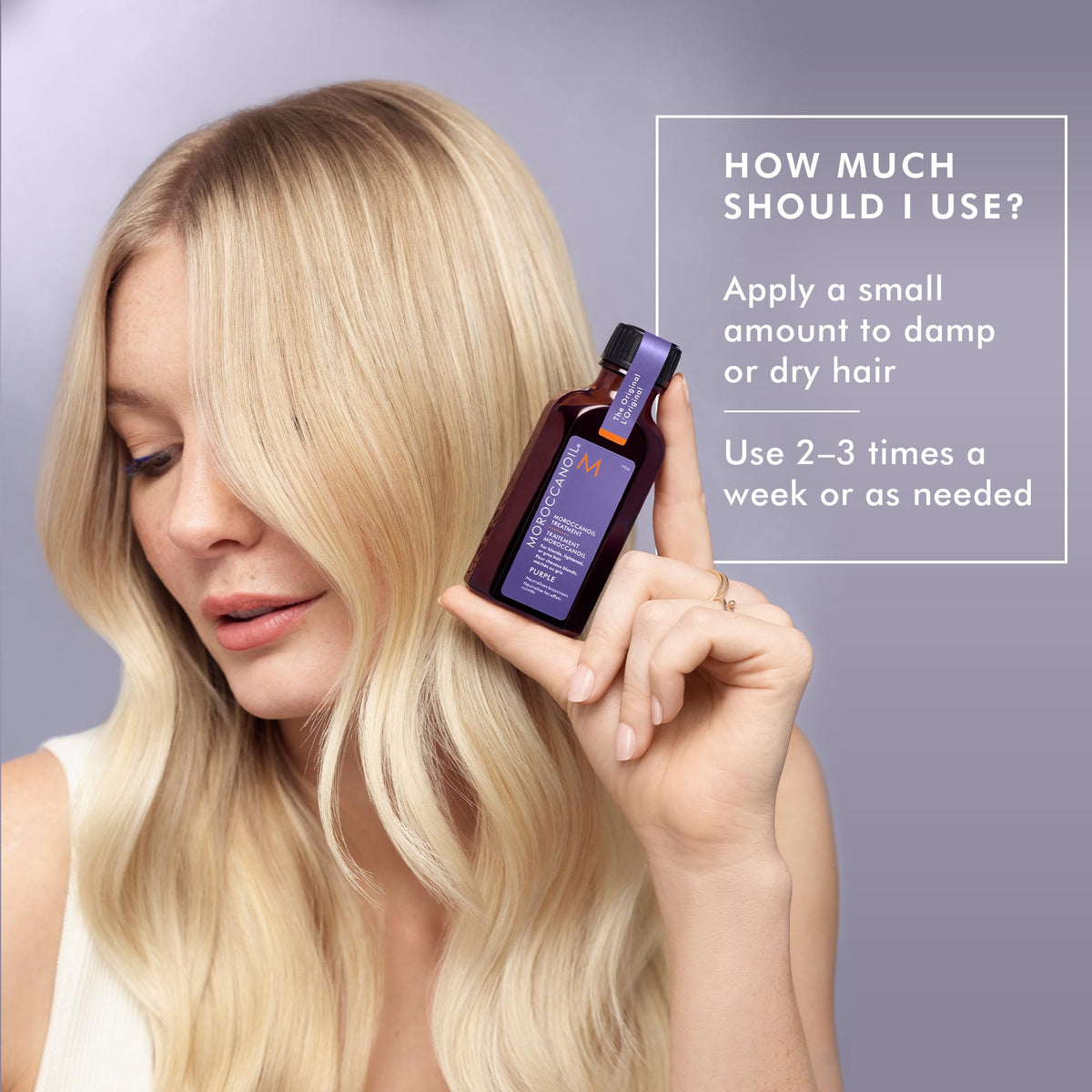 Moroccanoil Purple Hair Oil close-up of the bottle