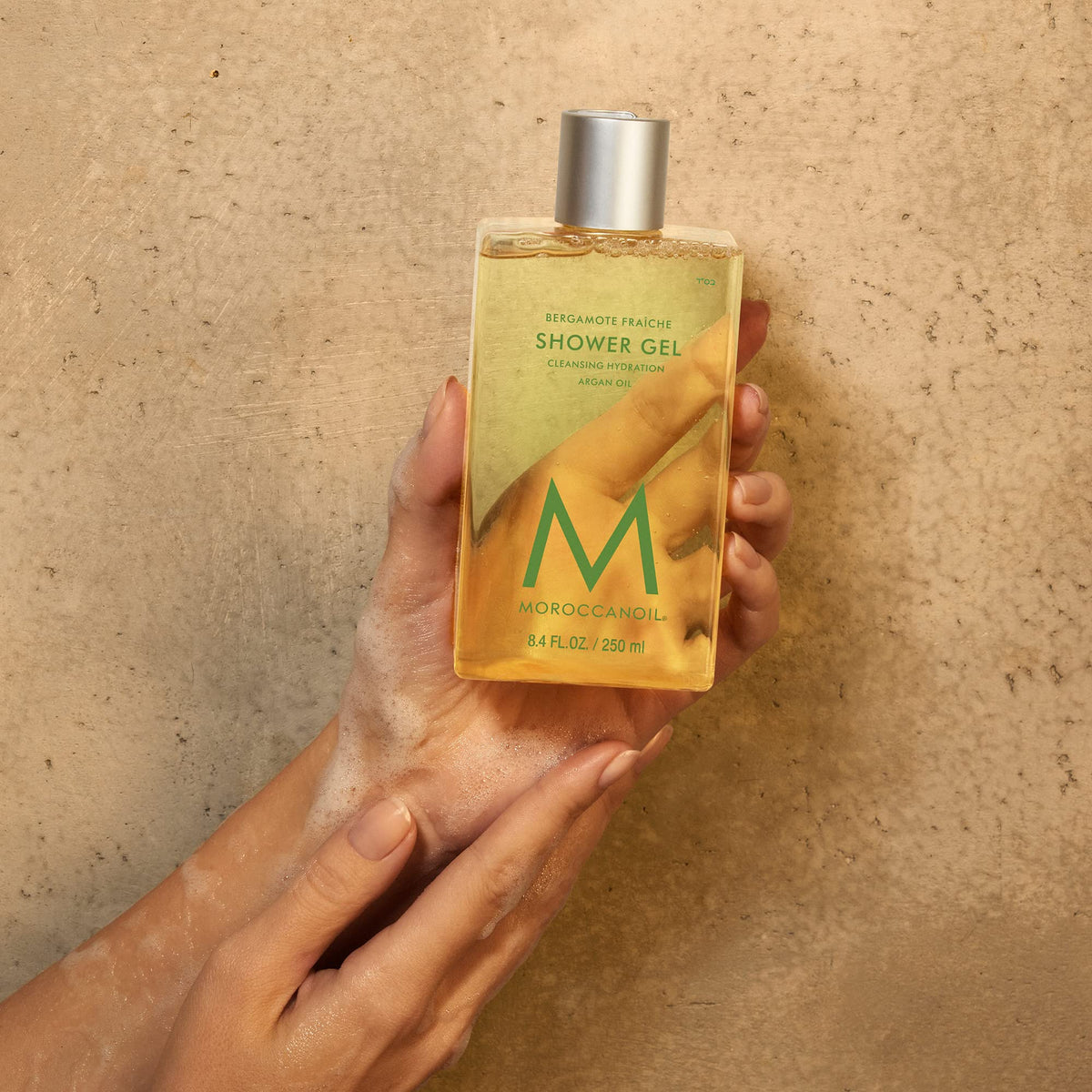 Moroccanoil Shower Gel Bergamote Fraiche product label close-up