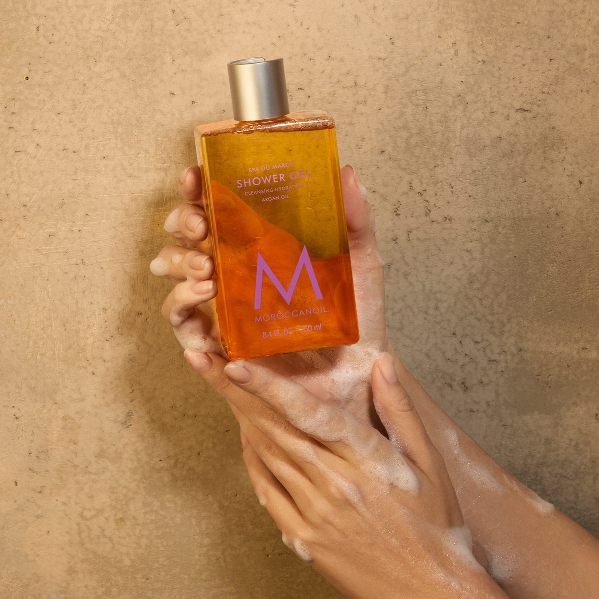Moroccanoil Shower Gel Spa du Maroc in shower setting